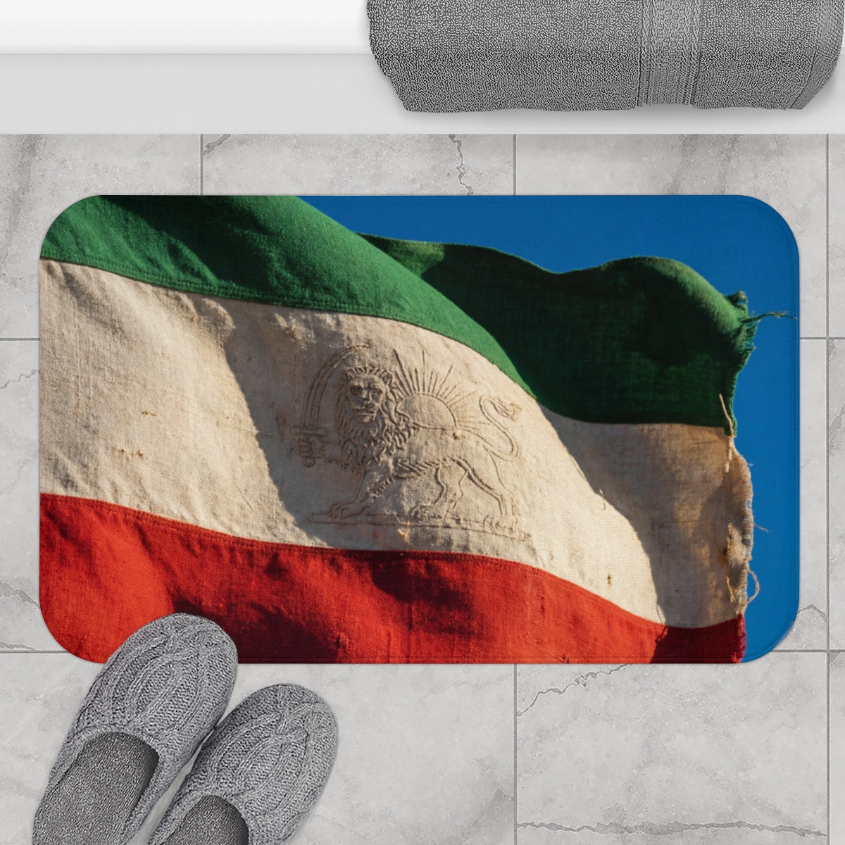 Bath Mat - Vintage Persian Flag Pride | Echovira Gallery