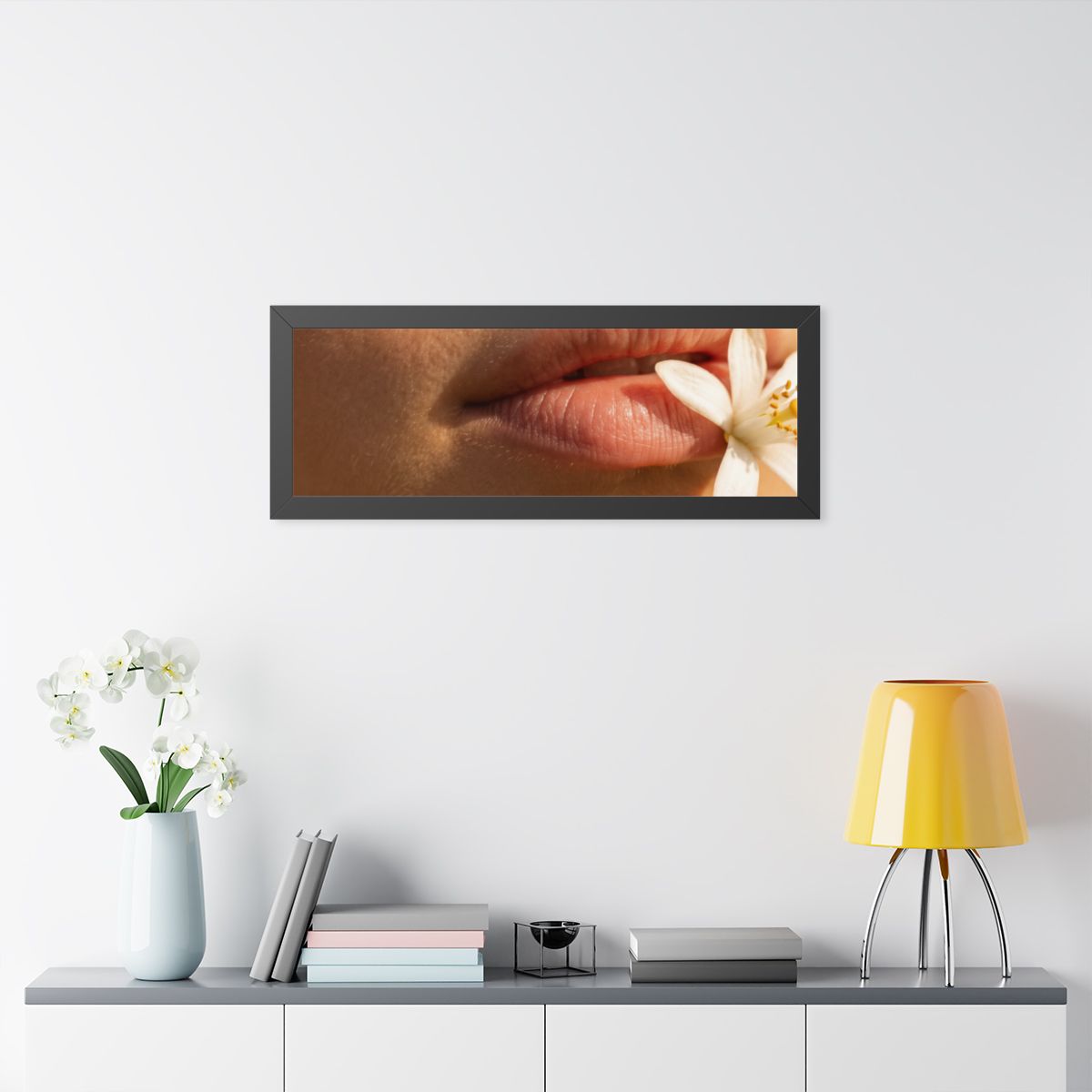 Framed Horizontal Poster - Golden Flora Panorama — Black......