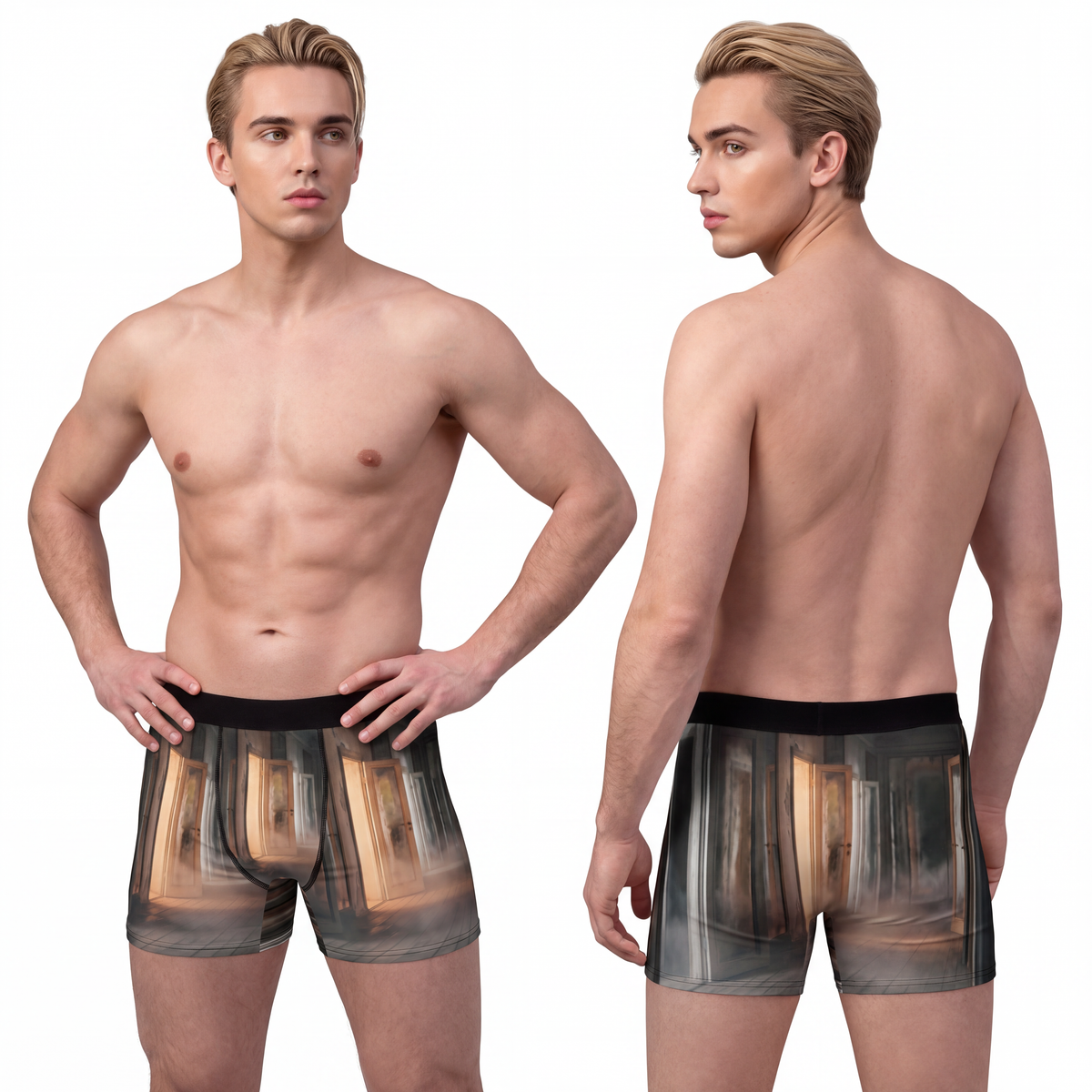 Men's Boxer Briefs - Liminal Corridor | Echovira Gallery