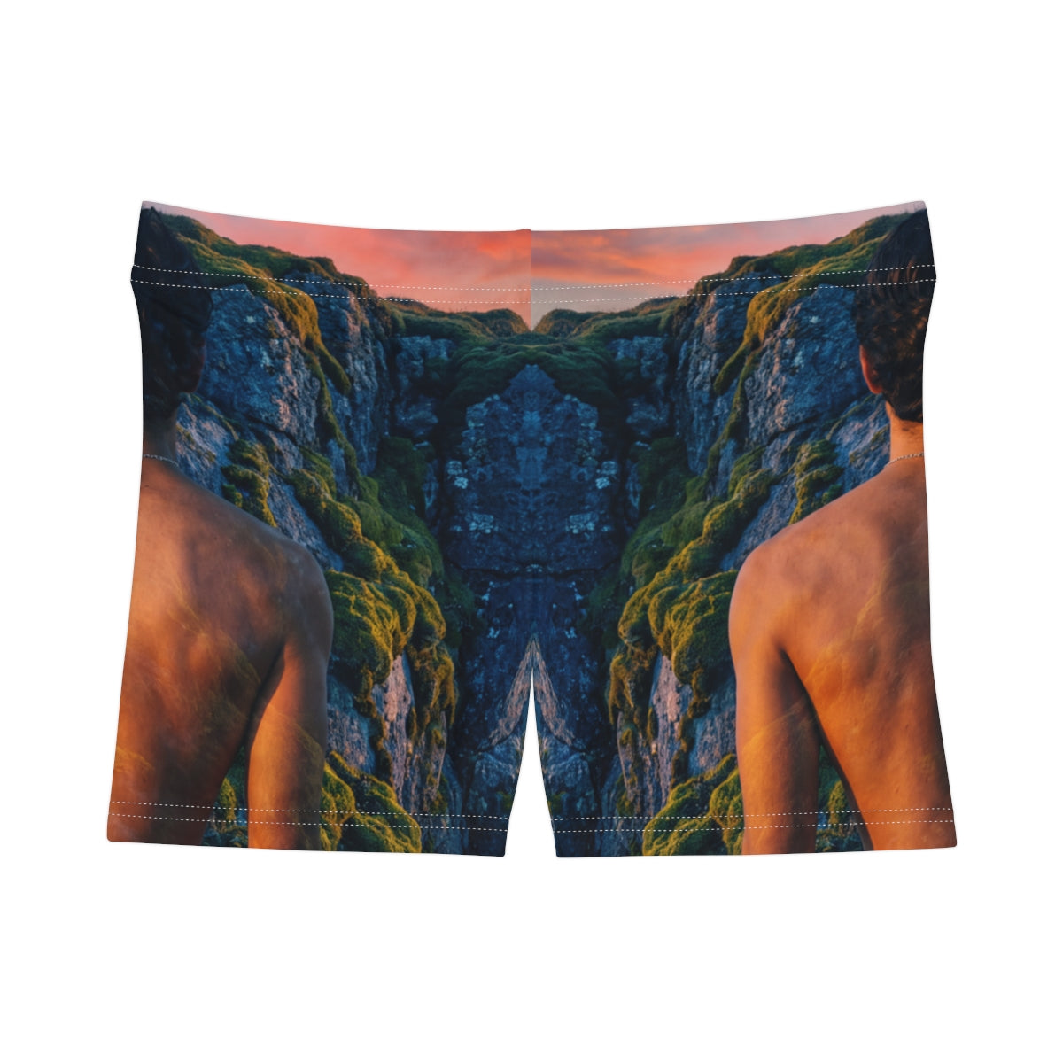 Women's Shorts with Alpine Sunset Art
