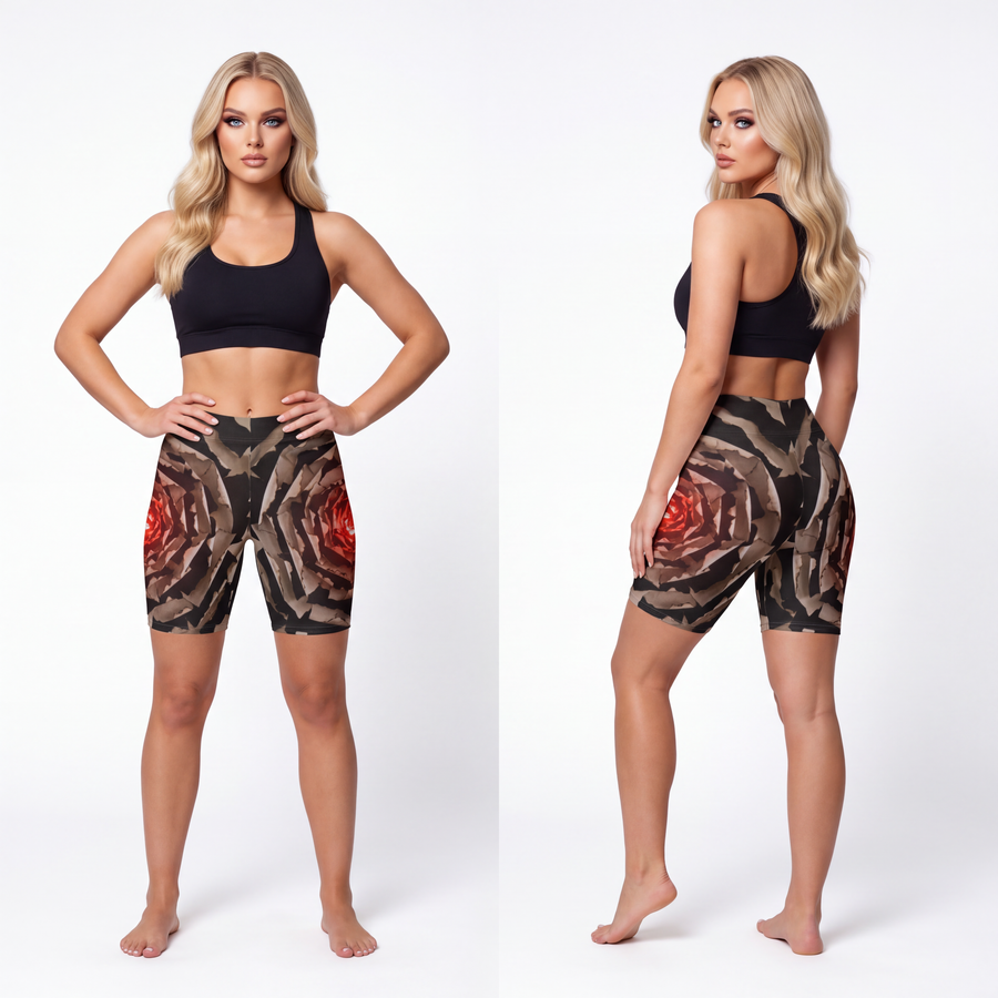 Women's Biker Shorts - Paper Bloom Rift
