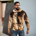 Men's Zip Hoodie - Sunset Silk Lounge Zip | Echovira Gallery