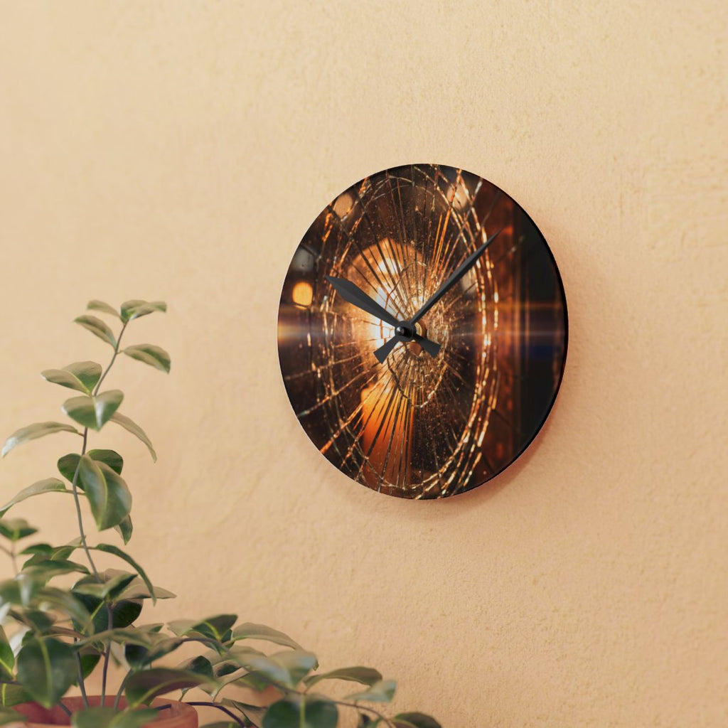 Acrylic Wall Clock - Fractured Glow