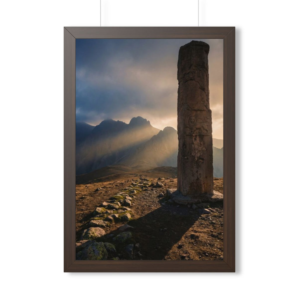 Framed Vertical Poster - Mystic Monolith Ancient Persian......