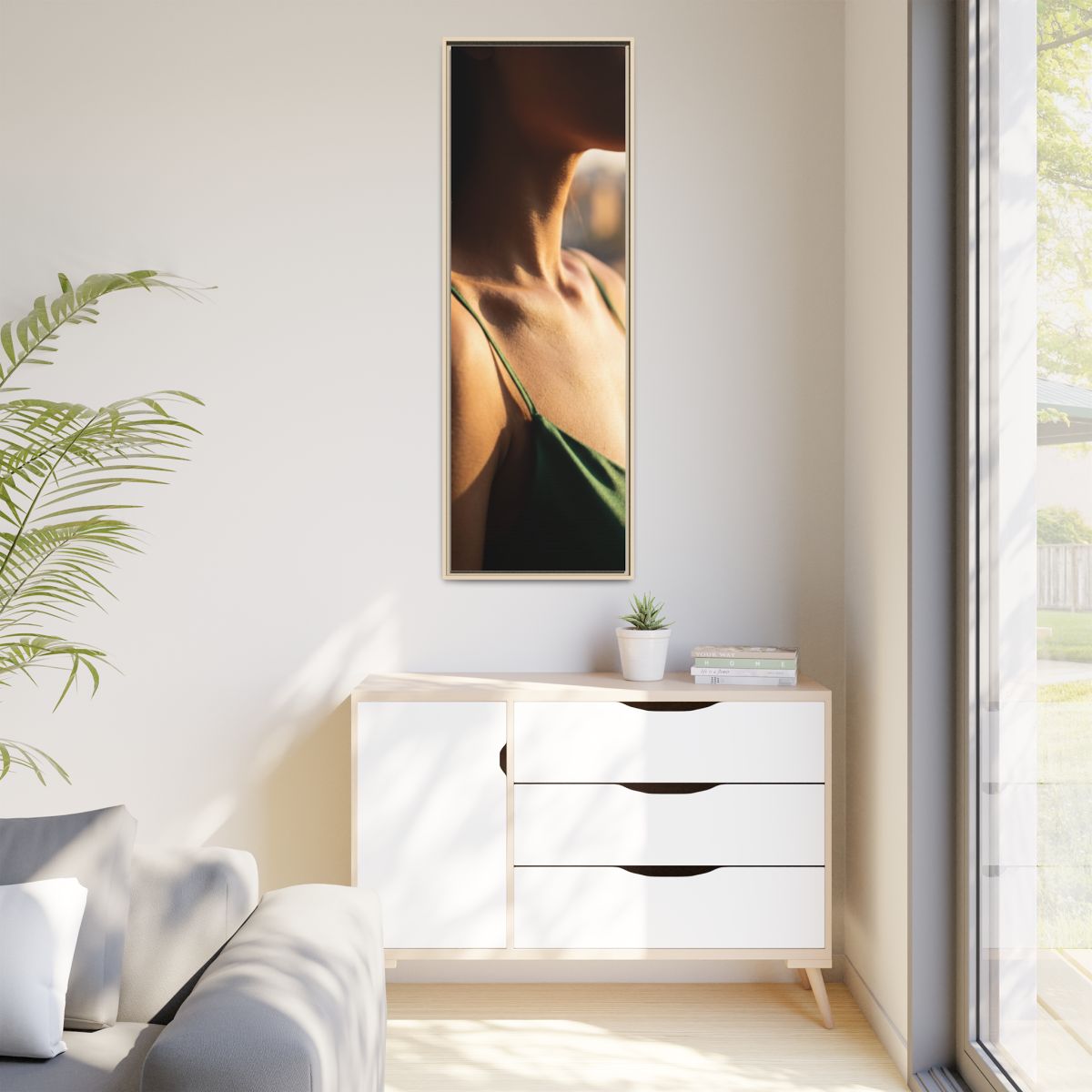 Golden Hour Matte Canvas - Framed Sunset Wall Art — Natural...