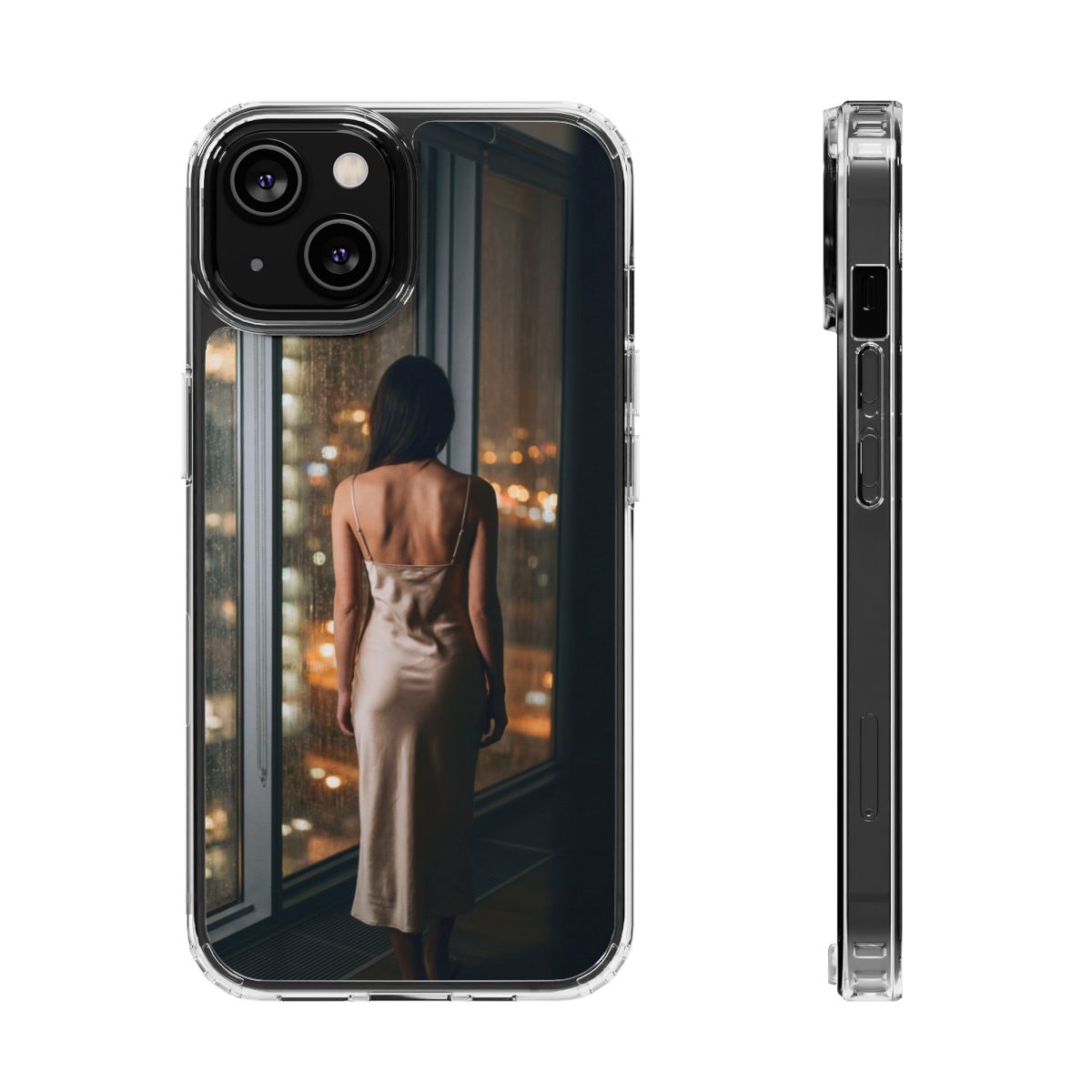Clear Impact-Resistant Cases - Clear Phone Case - Rainy Mood...