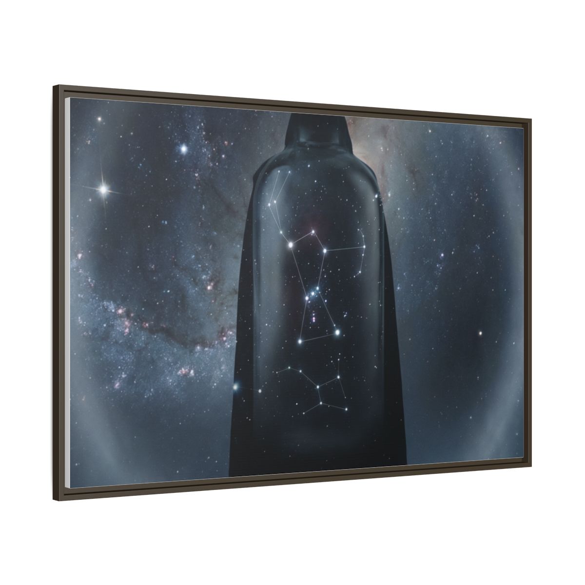 Framed Matte Canvas - Cosmic Sentinel — Espresso / 1.25" (10×8, 12×9, 14×11, 16×12, 20×10, 18×12, 20×16, 24×16, 24×18, 36×12, 24×20, 32×16, 30×20, 30×24, 32×24, 48×16, 36×24, 48×24, 40×30, 60×20, 48×32, 60×30 & 60×40)