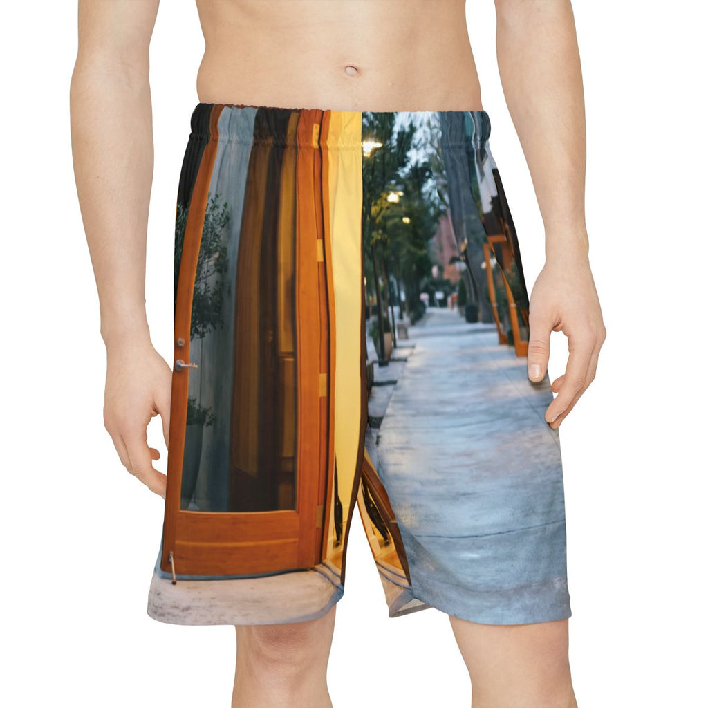 Men's Sports Shorts - Twilight Promenade | Echovira Gallery