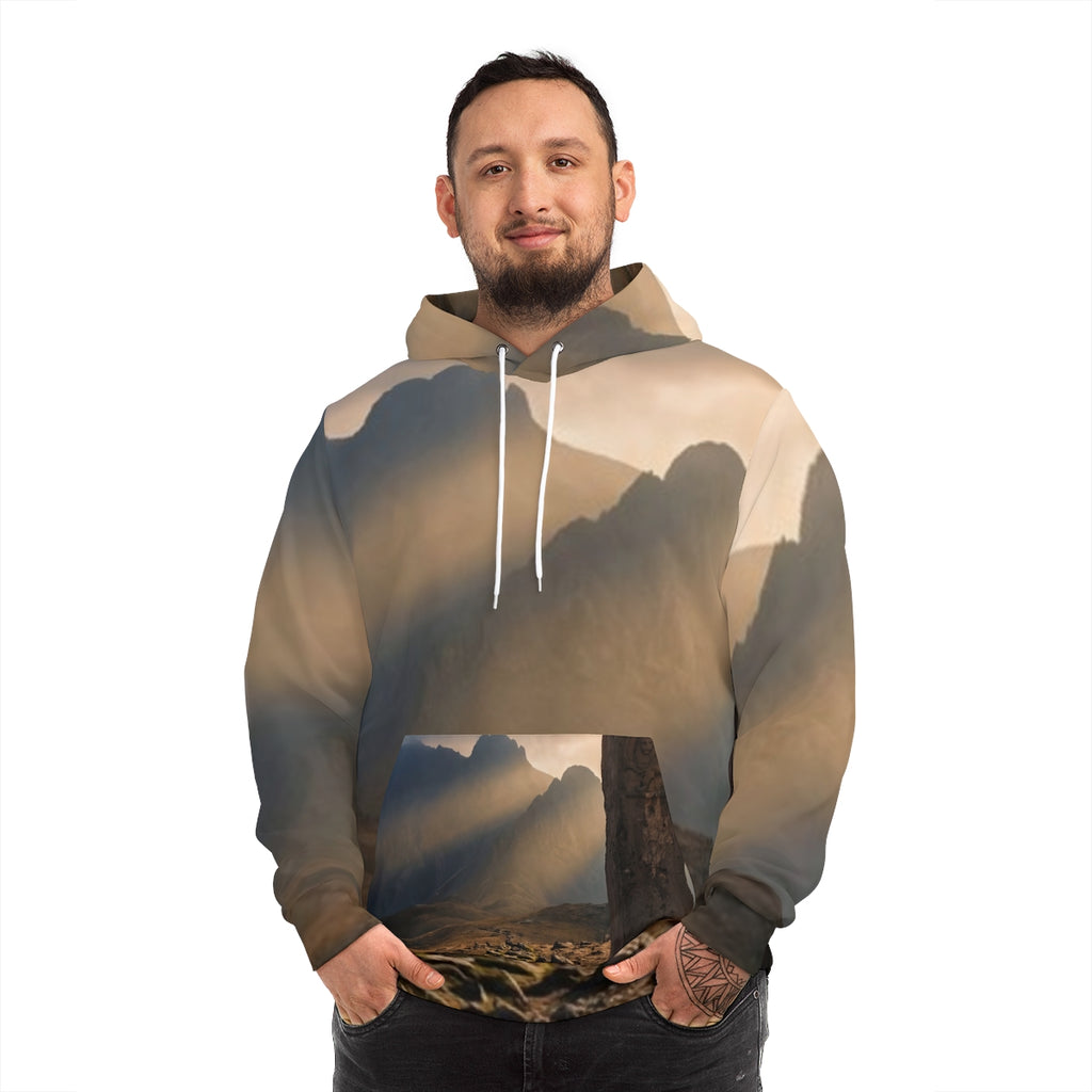 Men's Fashion Hoodie - Ancient Stone Column Mountain Sunset...