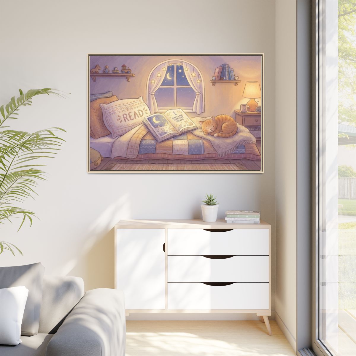 Framed Matte Canvas - Starlight Haven Slumber — Natural /......