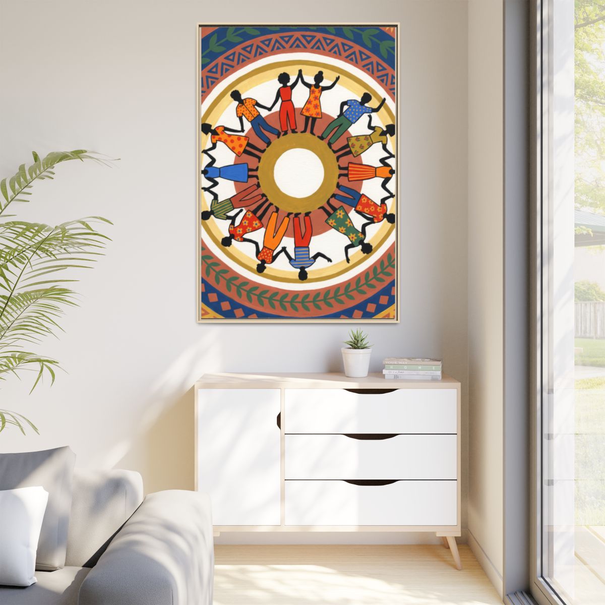 Matte Canvas, Framed - Unity Mandala Folk Art (8×10, 9×12......