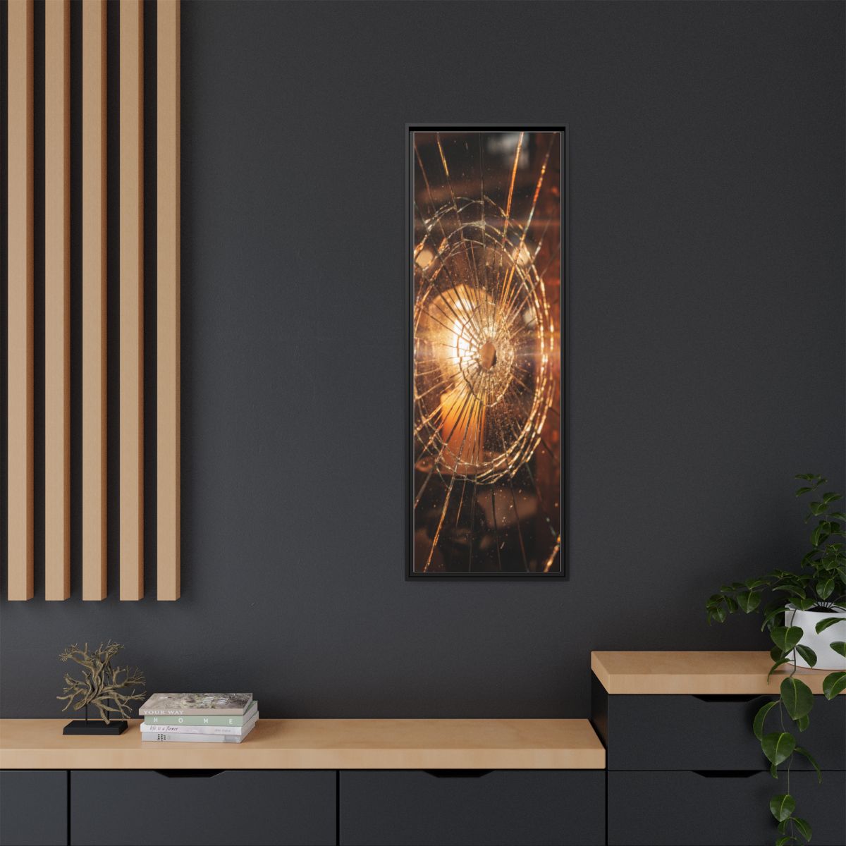 Framed Matte Canvas - Shattered Glass — Black / 1.25"