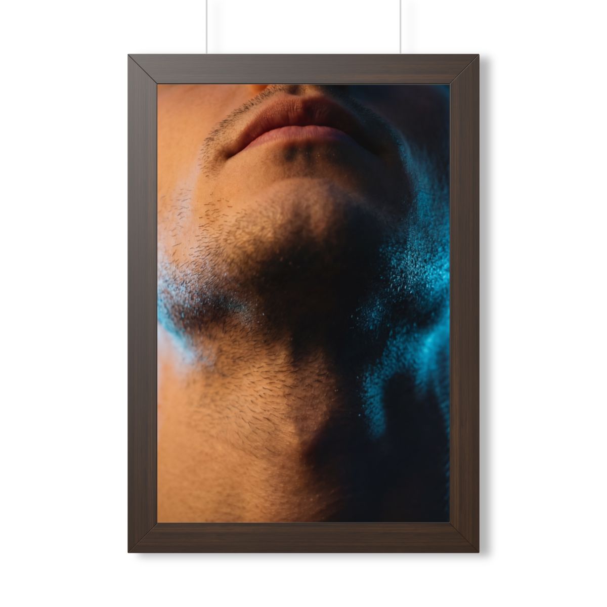 Framed Vertical Poster - Neon Horizon Portrait — Walnut... |...