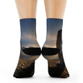 Crew Socks - Ancient Monolith Landscape Wall Art | Echovira...