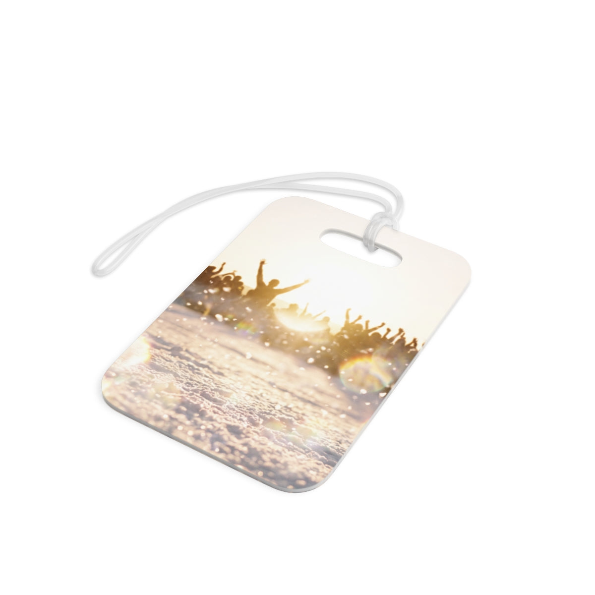Luggage Tags with Golden Crowd Art