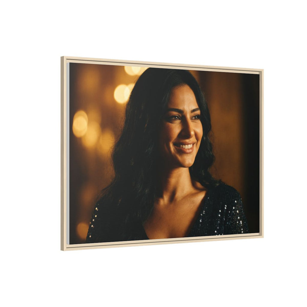Framed Canvas Art - Golden Glamour — Natural / 1.25"