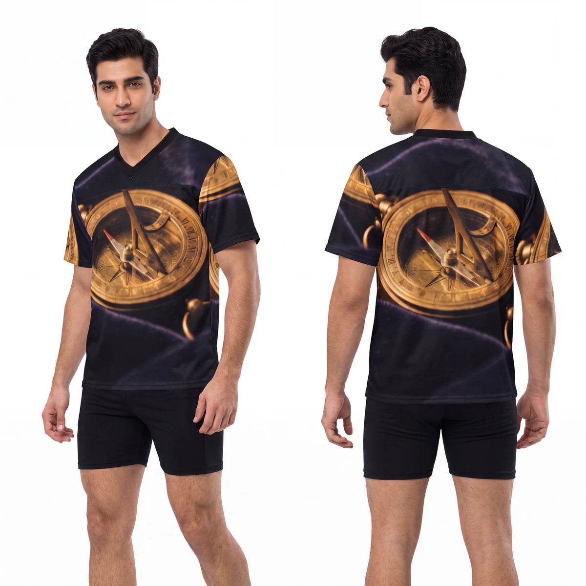 Men's Football Jersey Vintage Sundial Compass