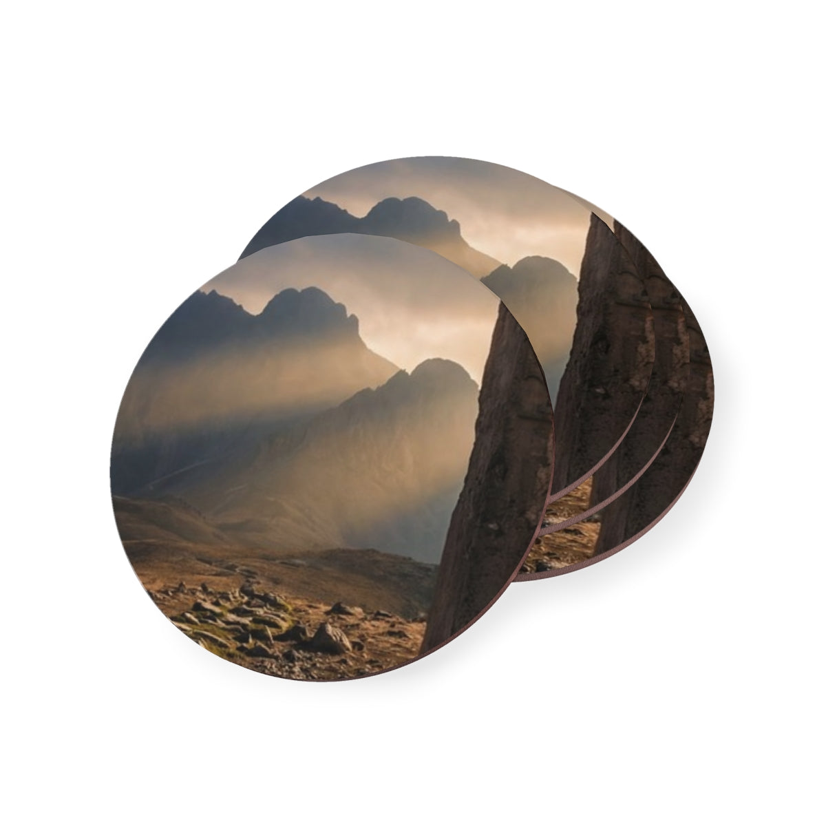 Coasters - Mystic Monolith Ancient Persian Mountain Art (1 &...