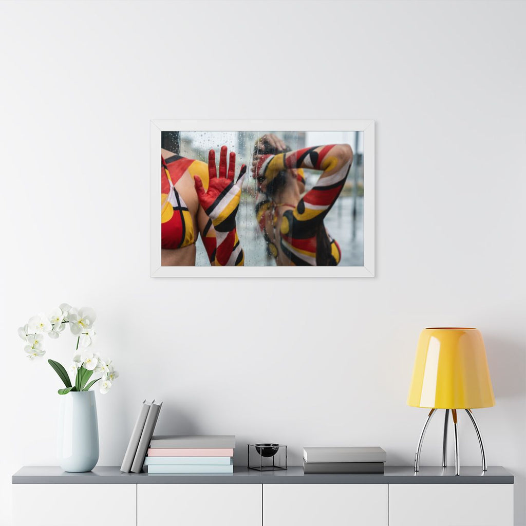 Framed Horizontal Poster - Urban Prism Abstract Body Paint...