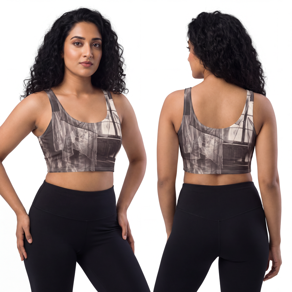 Polyester Sports Bra - Spectral Veils | Echovira Gallery