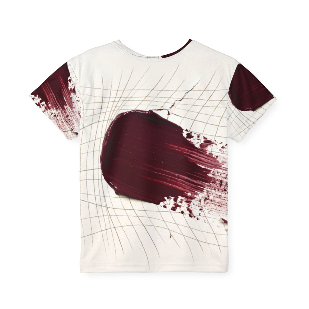 Kids Sports Jersey Crimson Abstract Art