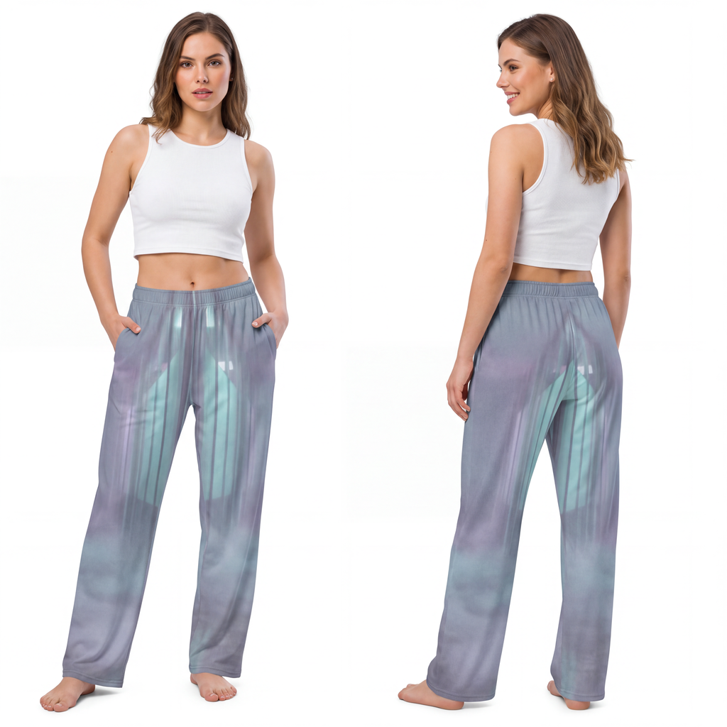 Women's Pajama Pants - Liminal Corridor Fog Art Print |...