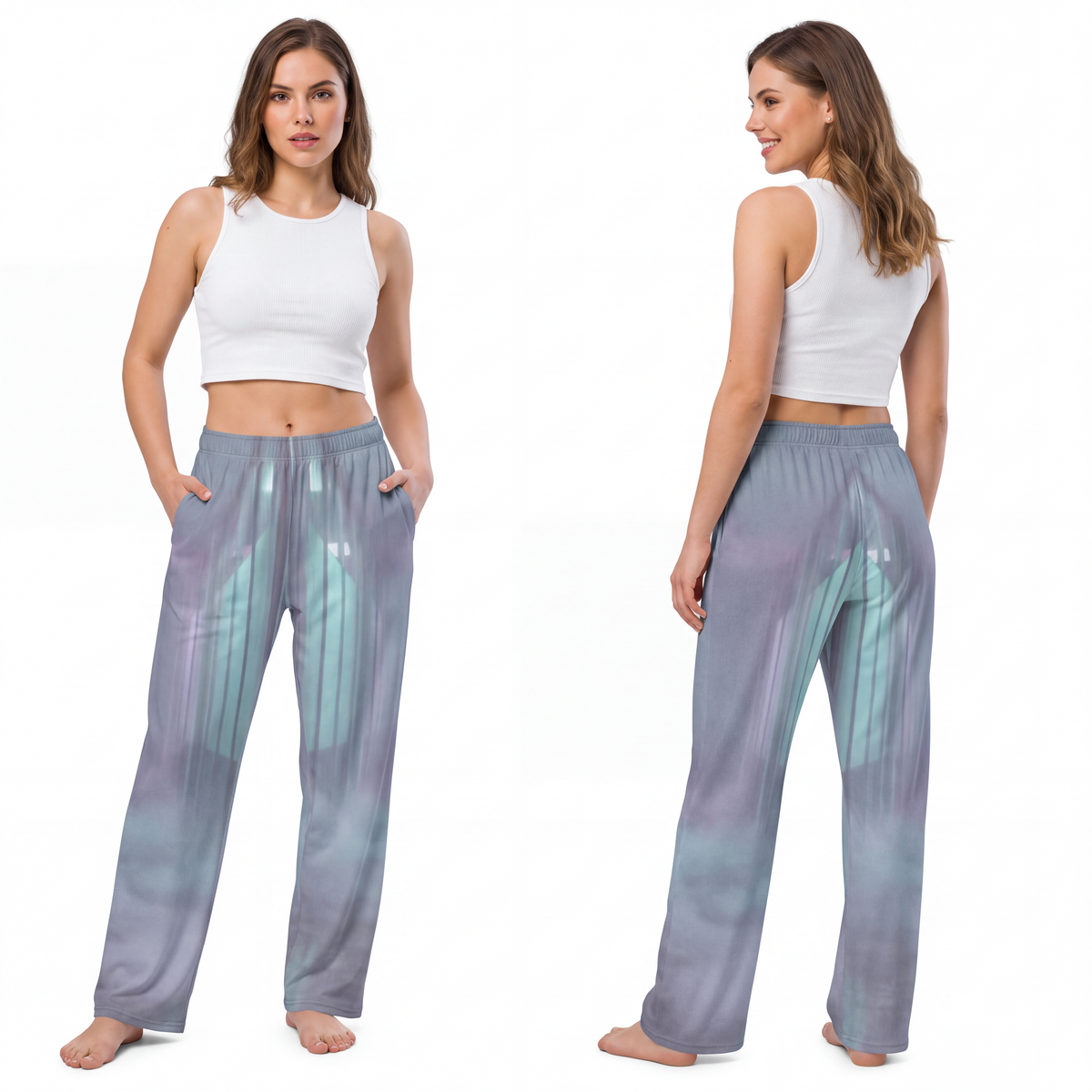 Women's Pajama Pants - Liminal Corridor Fog Art Print |...