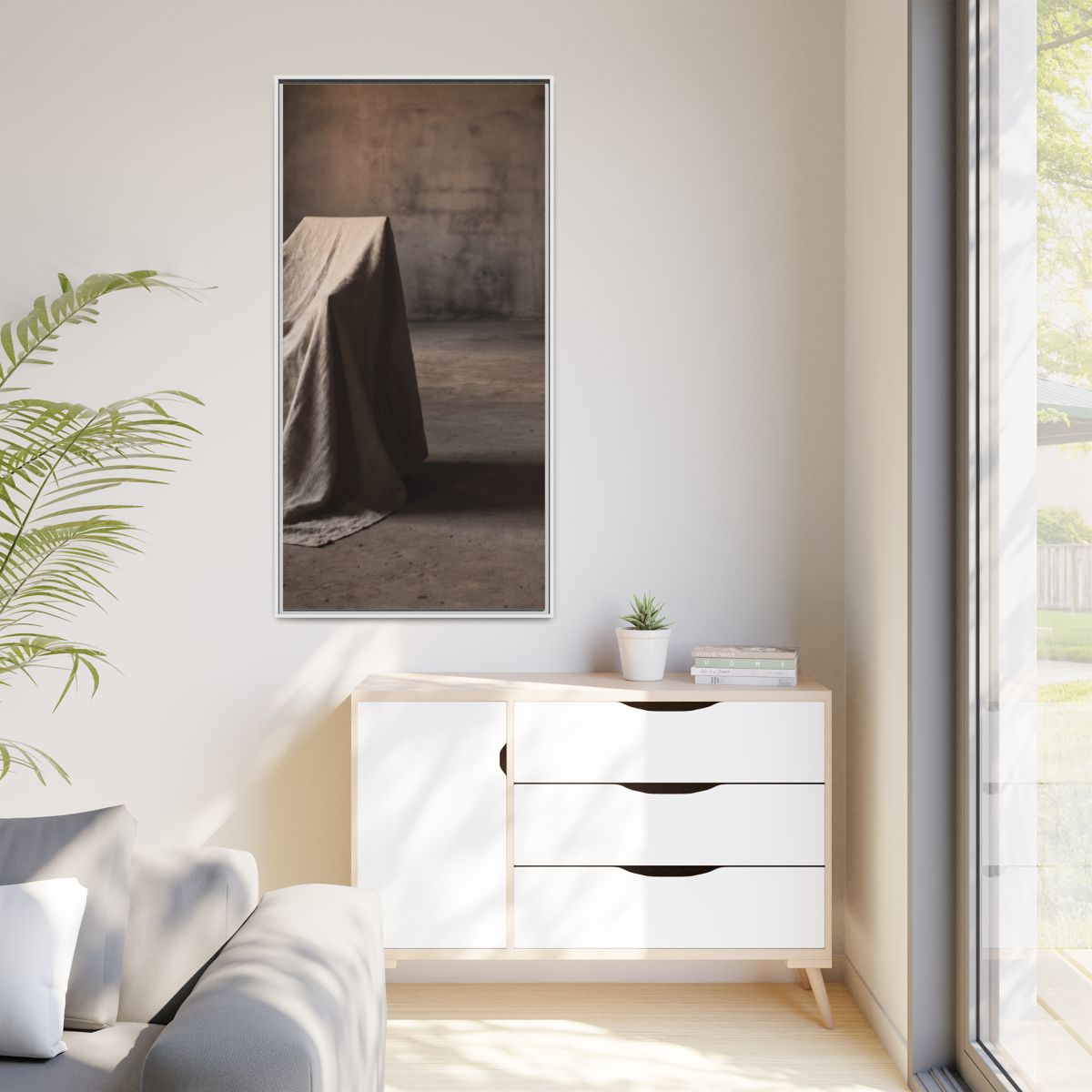Matte Canvas, Framed - Draped Silence Still Life Art... |...