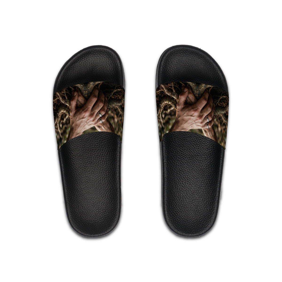 Men's Slide Sandals Forest Roots Art