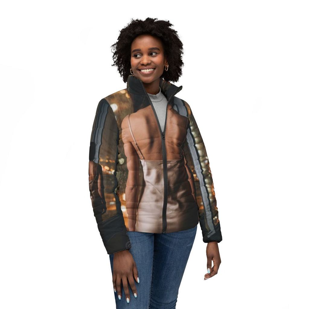 Women's Puffer Jacket - Rainscape Glow | Echovira Gallery