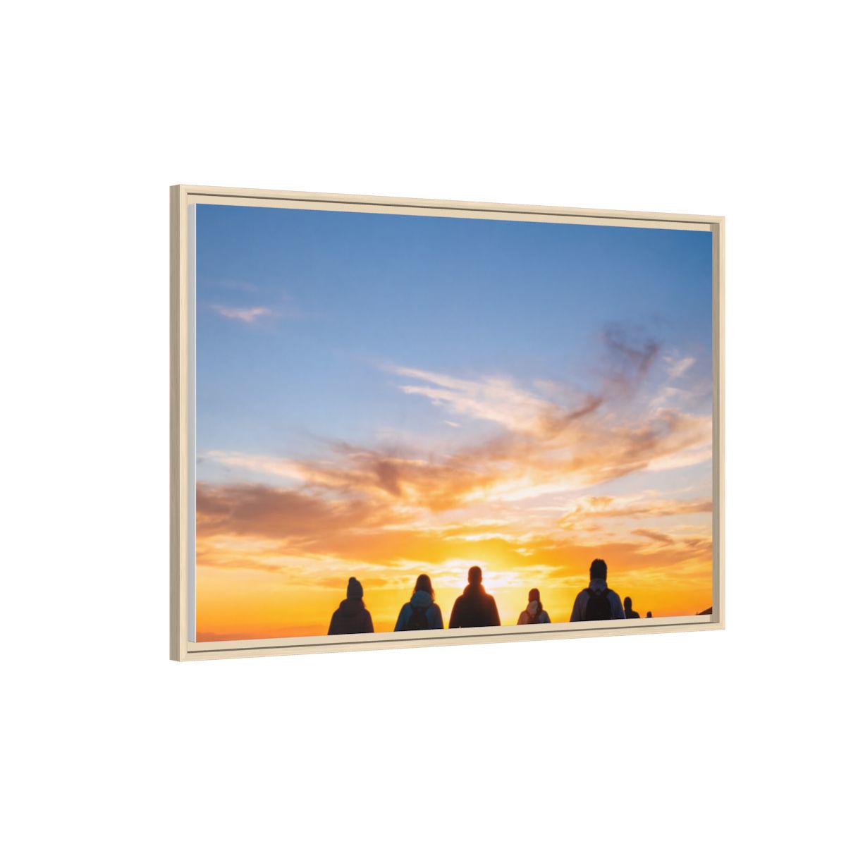 Framed Canvas - Sunset Silhouette — Natural / 1.25"