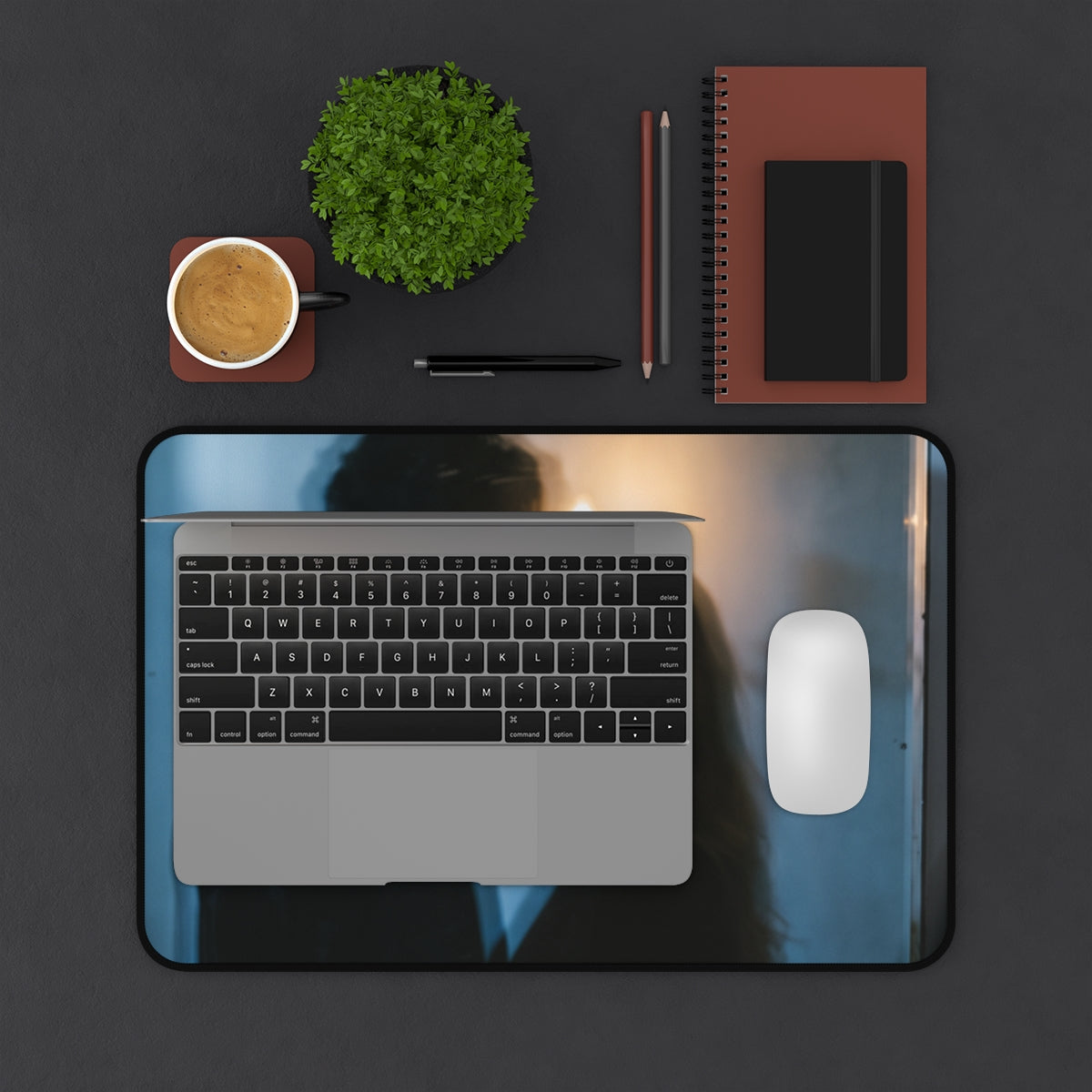Midnight Reflection Desk Mat - Cozy Workspace Accent |...