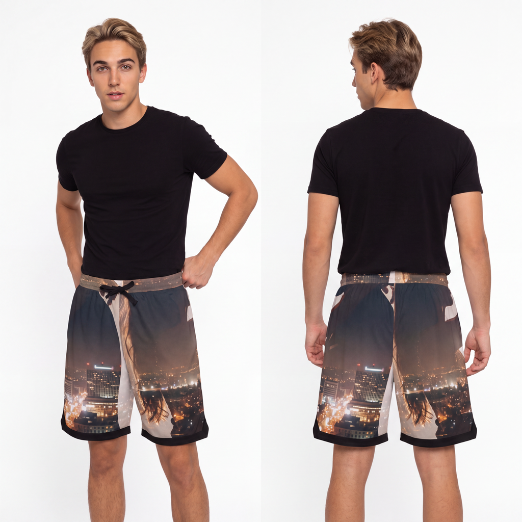 Men's Basketball Rib Shorts - Midnight City lights |...