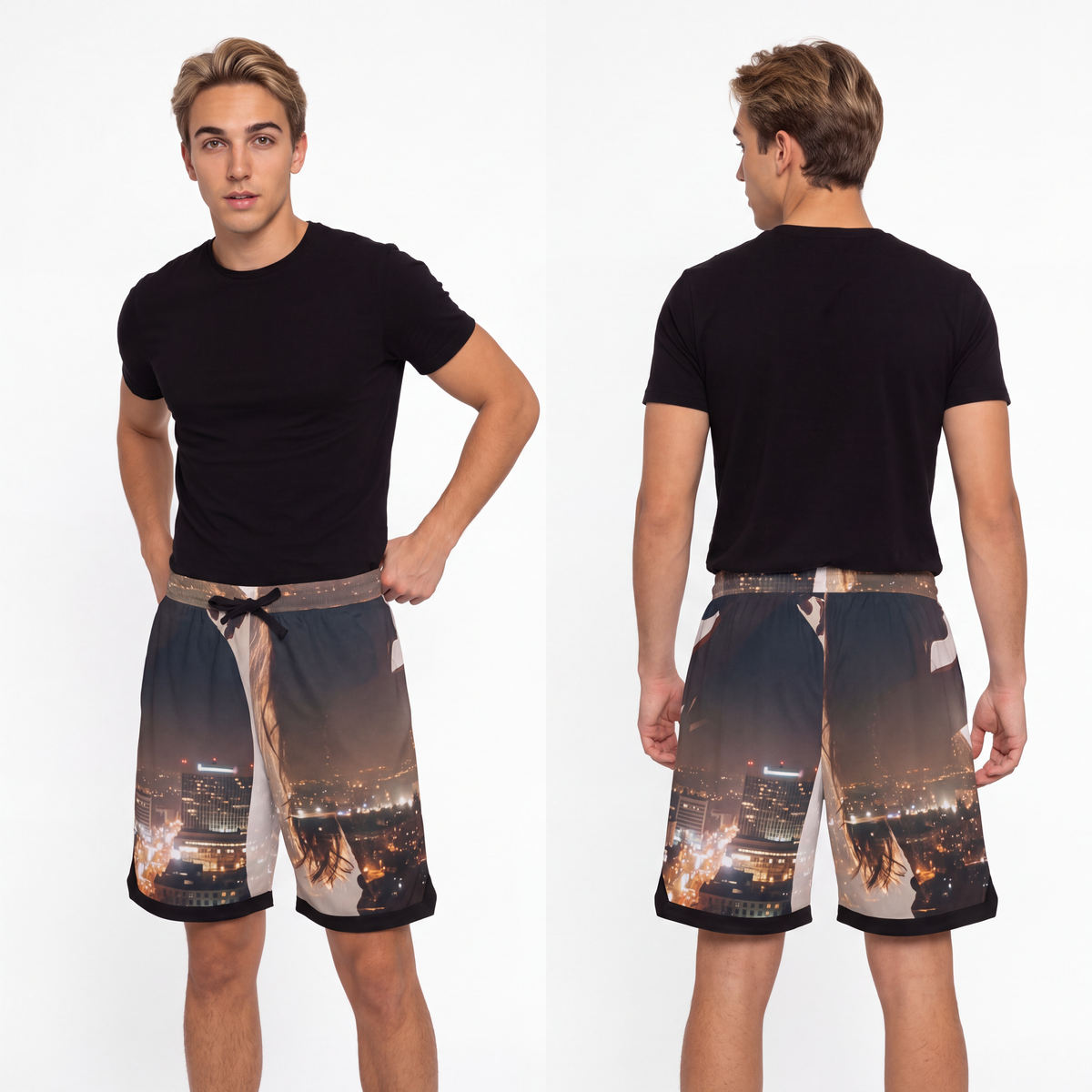 Men's Basketball Rib Shorts - Midnight City lights |...