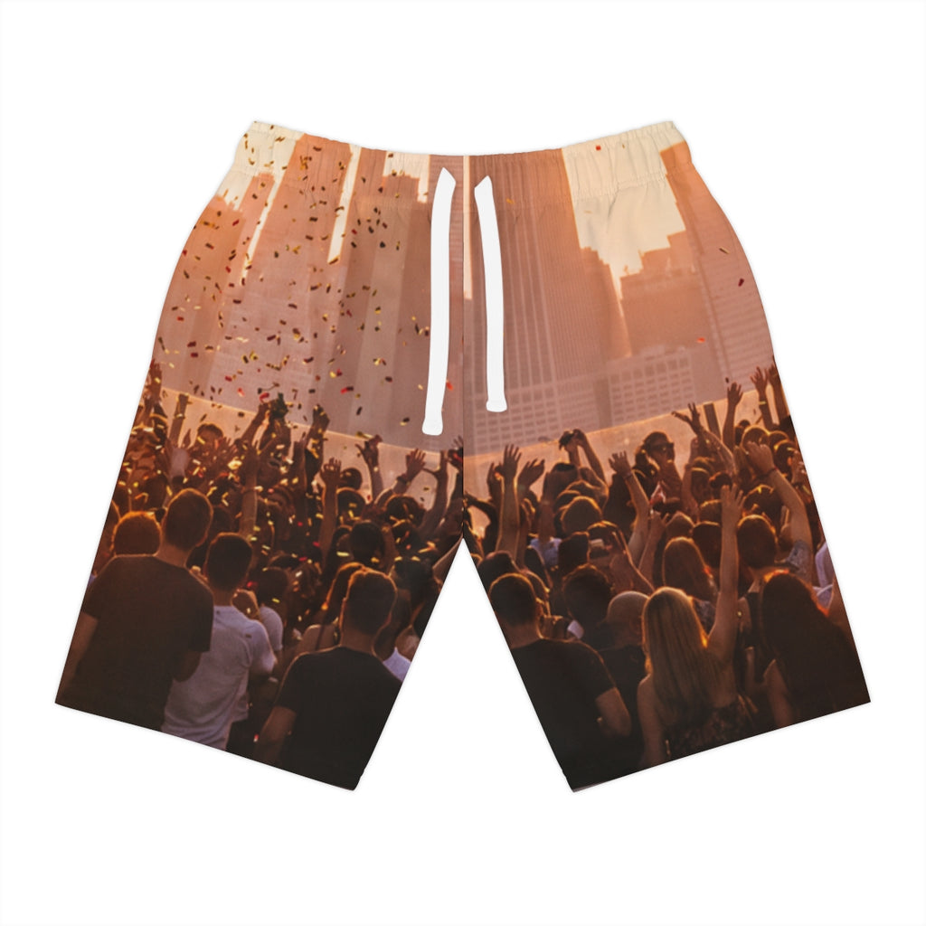 Men's Athletic Long Shorts - City Lights | Echovira Gallery