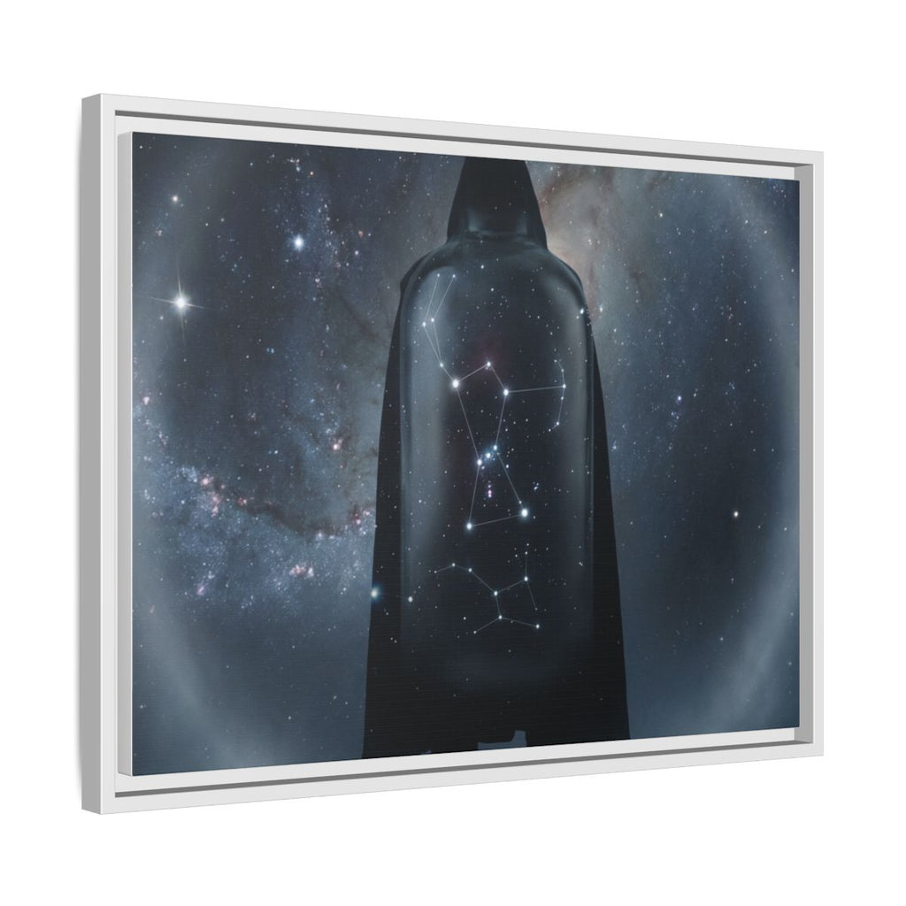 Framed Matte Canvas - Cosmic Sentinel — White / 1.25" (10×8, 12×9, 14×11, 16×12, 20×10, 18×12, 20×16, 24×16, 24×18, 36×12, 24×20, 32×16, 30×20, 30×24, 32×24, 48×16, 36×24, 48×24, 40×30, 60×20, 48×32, 60×30 & 60×40)