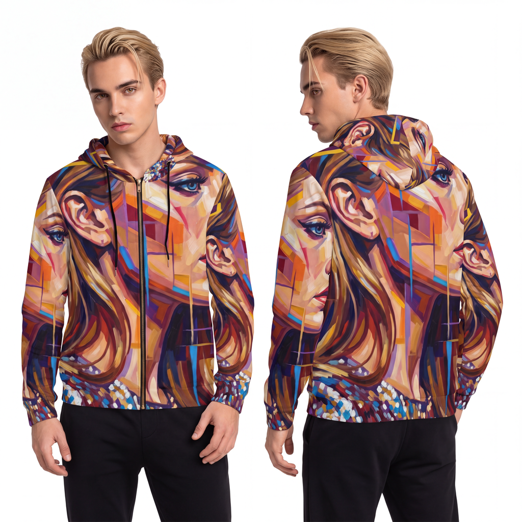 Men's Full-Zip Hoodie - Shattered Elegance | Echovira...