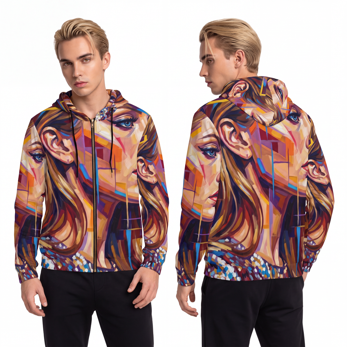 Men's Full-Zip Hoodie - Shattered Elegance | Echovira...