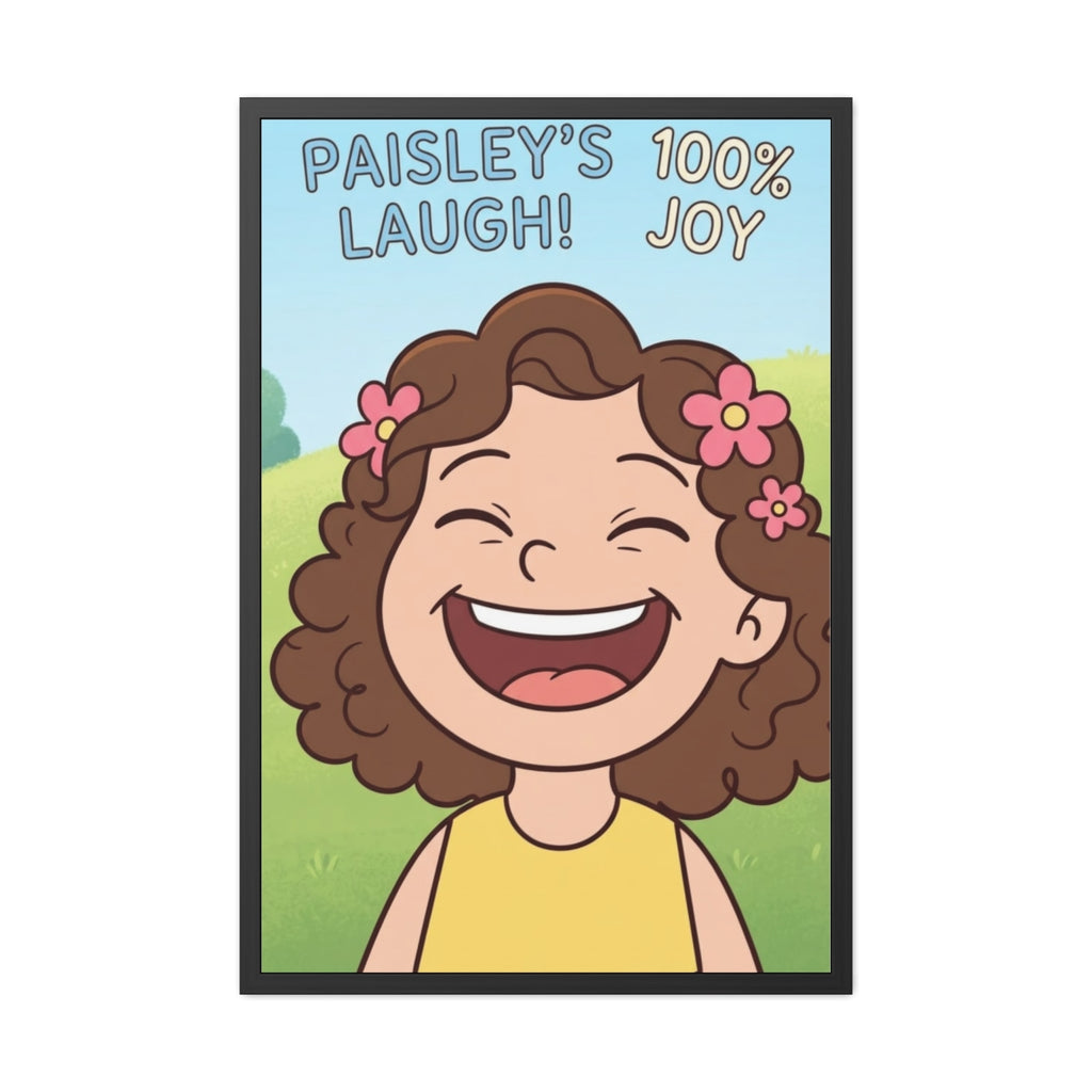 Framed Posters - Paisley Laugh 100% Joy Cartoon Art (8×12......