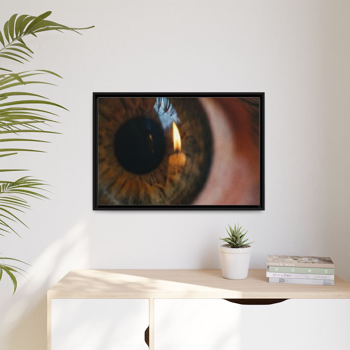 Matte Canvas, Framed - Amber Iris Reflection Fine Art Print...