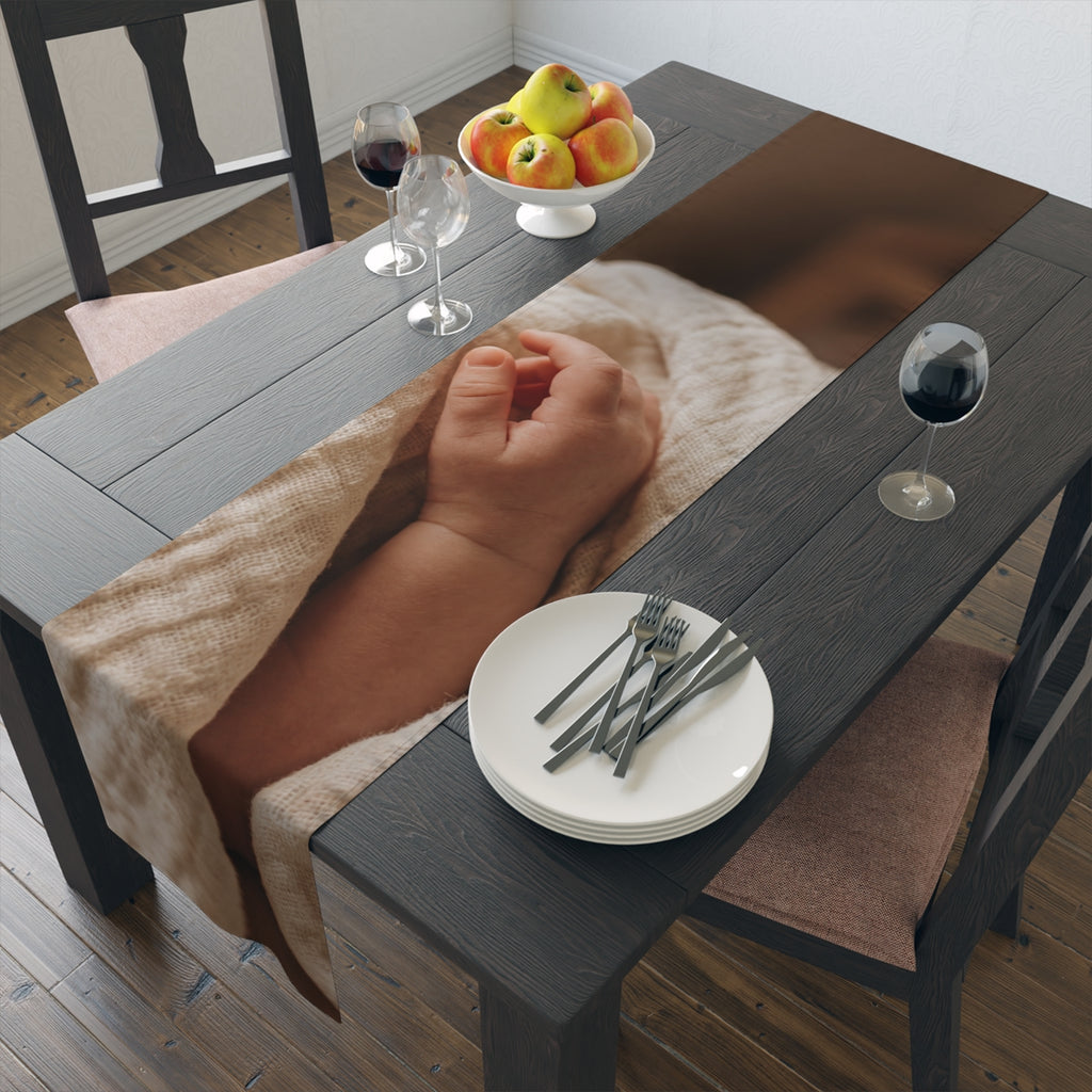 Table Runner - Organic Muslin Texture