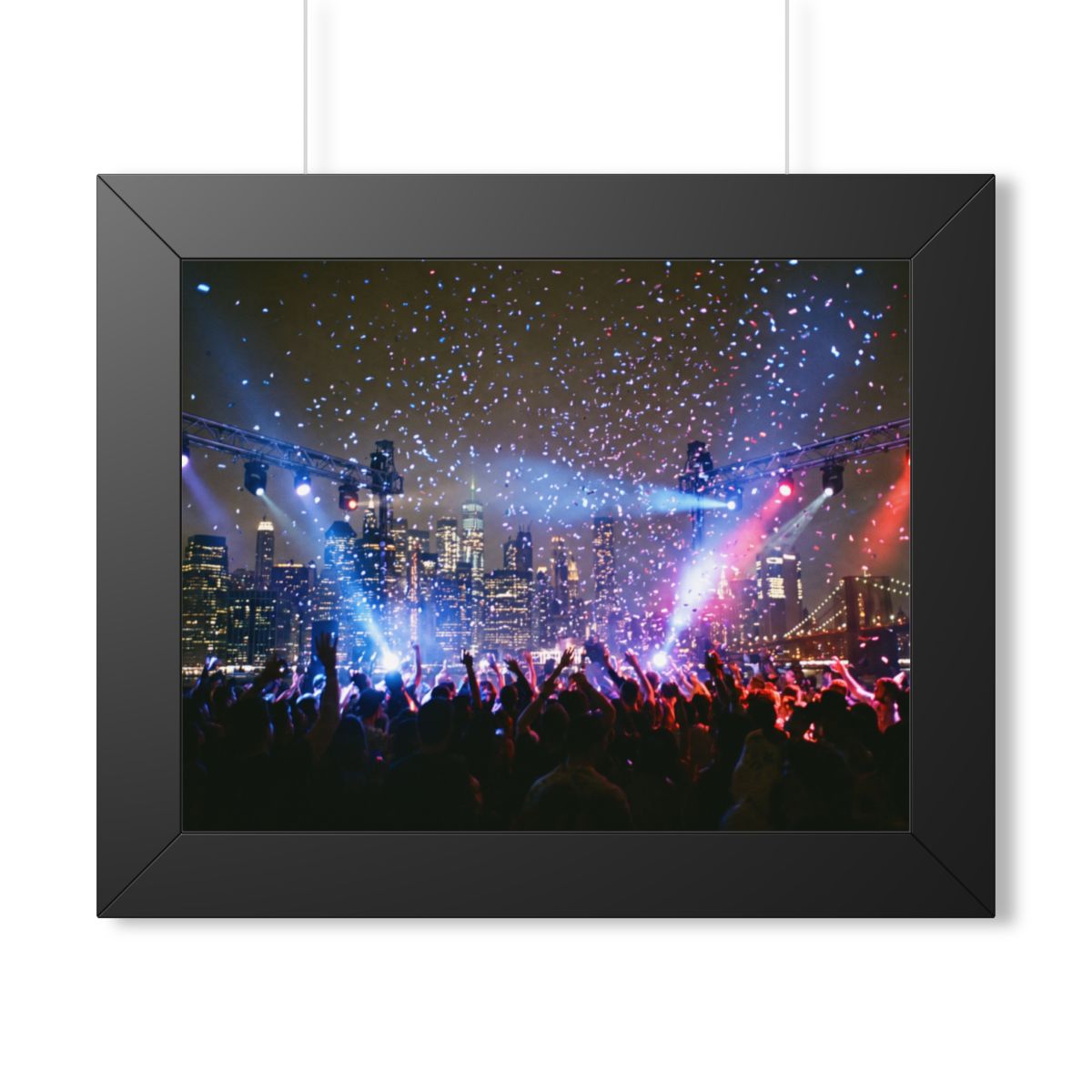 Framed Horizontal Poster - City Skyline Festival Euphoria......