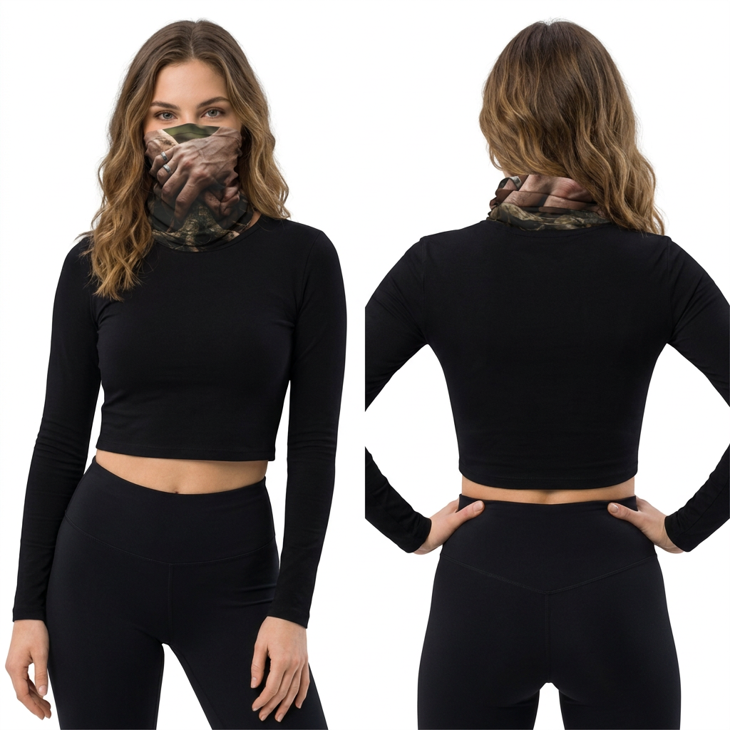 Women's Neck Gaiter with Earthy Forest Roots