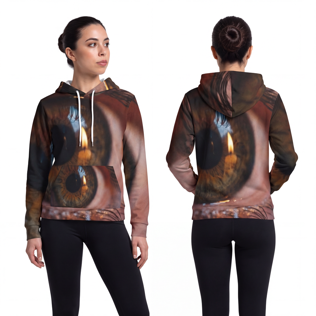 Fashion Hoodie - Amber Iris Reflection Fine Art Print |...