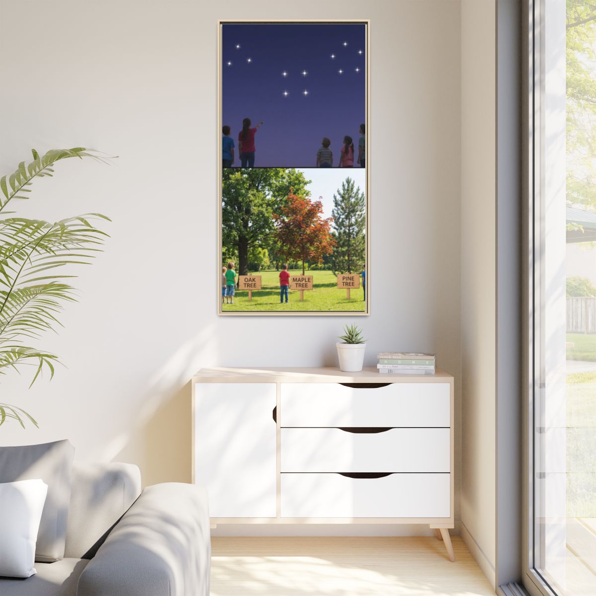 Matte Canvas, Framed - Stardust & Forest Discovery — Natural...