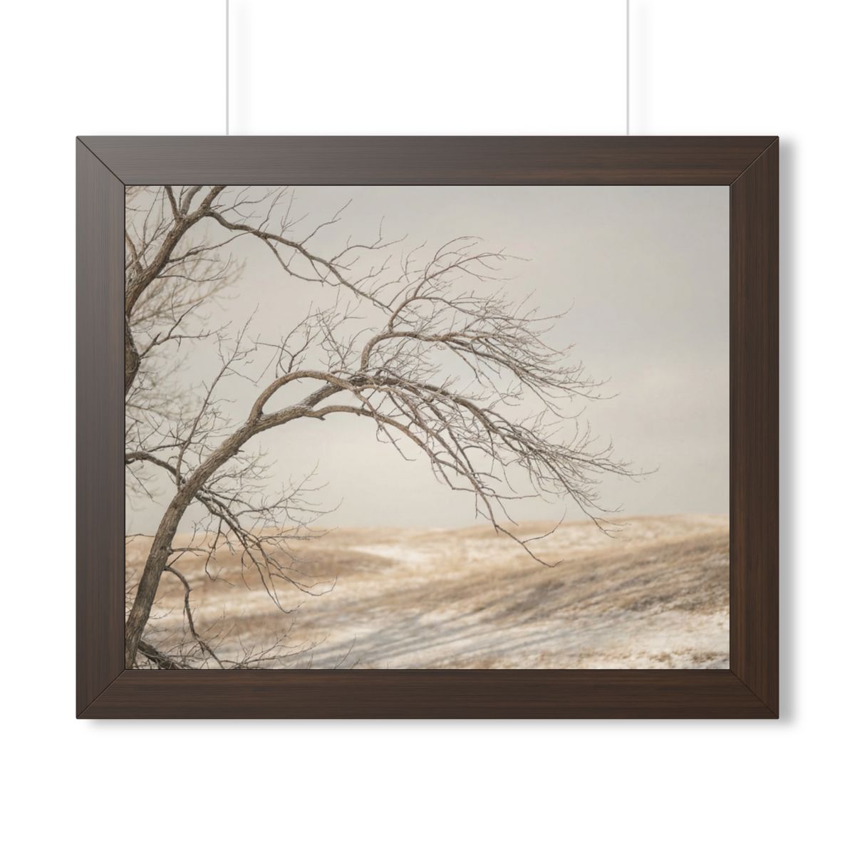 Framed Horizontal Poster - Winter Branch Solitude Landscape...