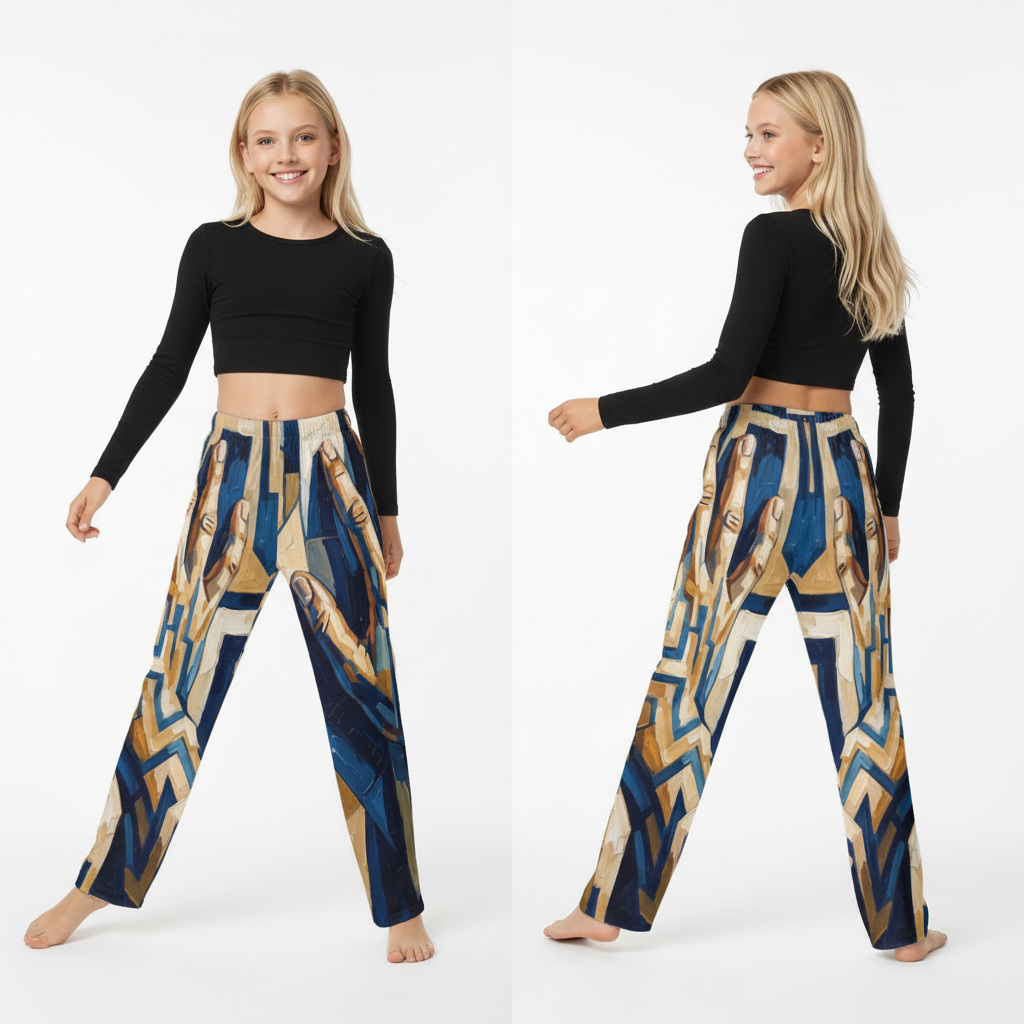 Kids Lounge Pants Geometric Abstract Art