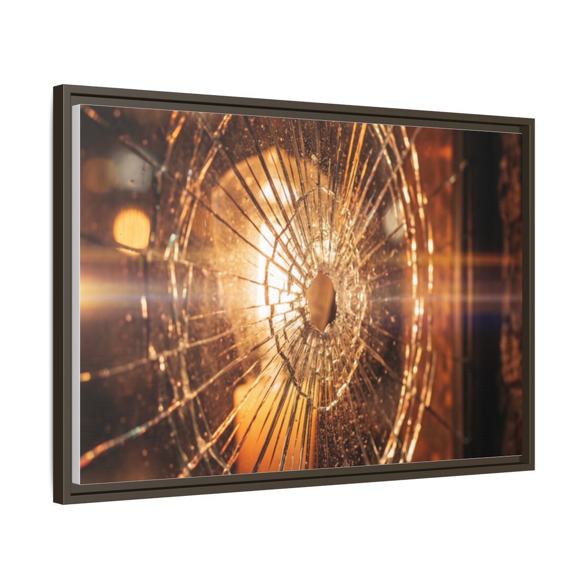 Framed Matte Canvas - Shattered Glass — Espresso / 1.25"