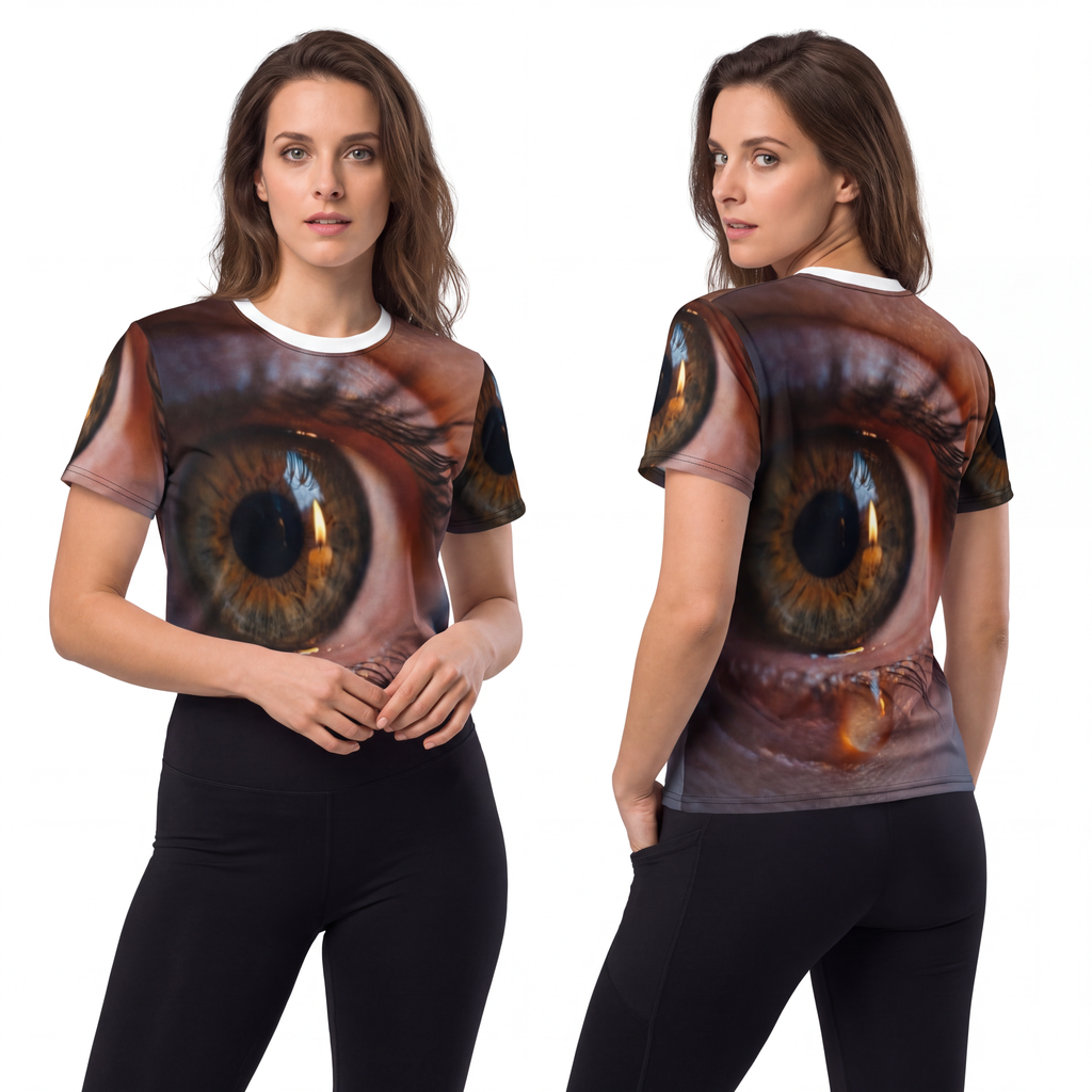 Unisex Cut & Sew Tee - Amber Iris Reflection Fine Art Print...