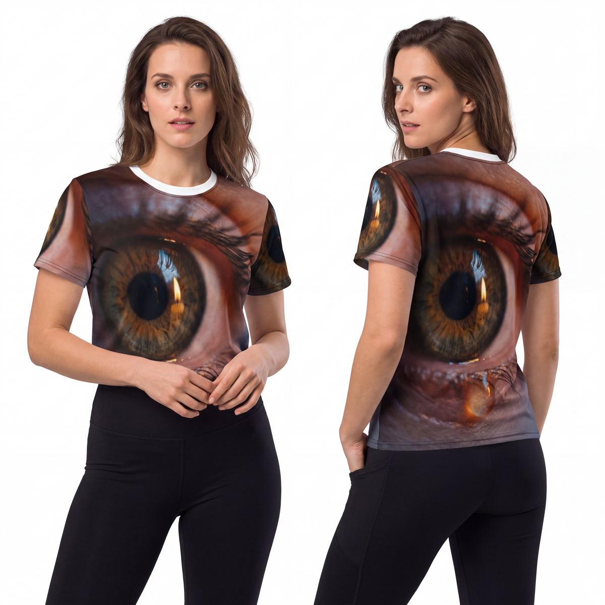 Unisex Cut & Sew Tee - Amber Iris Reflection Fine Art Print...